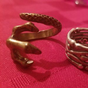 Gold Claw Ring and Bone Ring